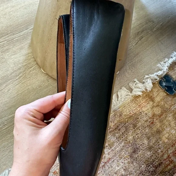 Madewell The Cory Flat in Black Leather, size 7 - Picture 5 of 12